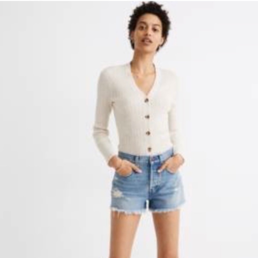 Madewell NWT Relaxed Denim Shorts 27 Foxglen Distressed Festival Cowgirl Boho